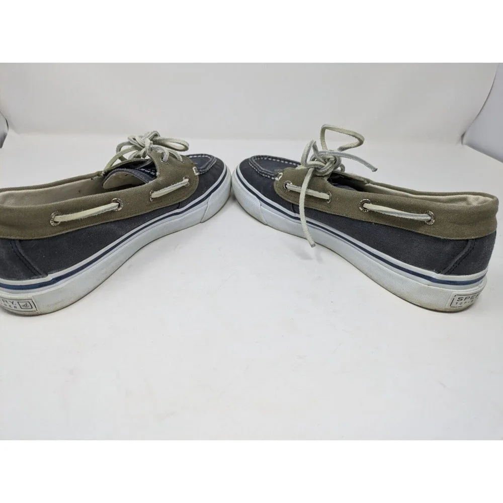 Sperry Top-Sider Bahama Boat Shoe 2 Eye Navy Blue Khaki STS10804 Mens 9M